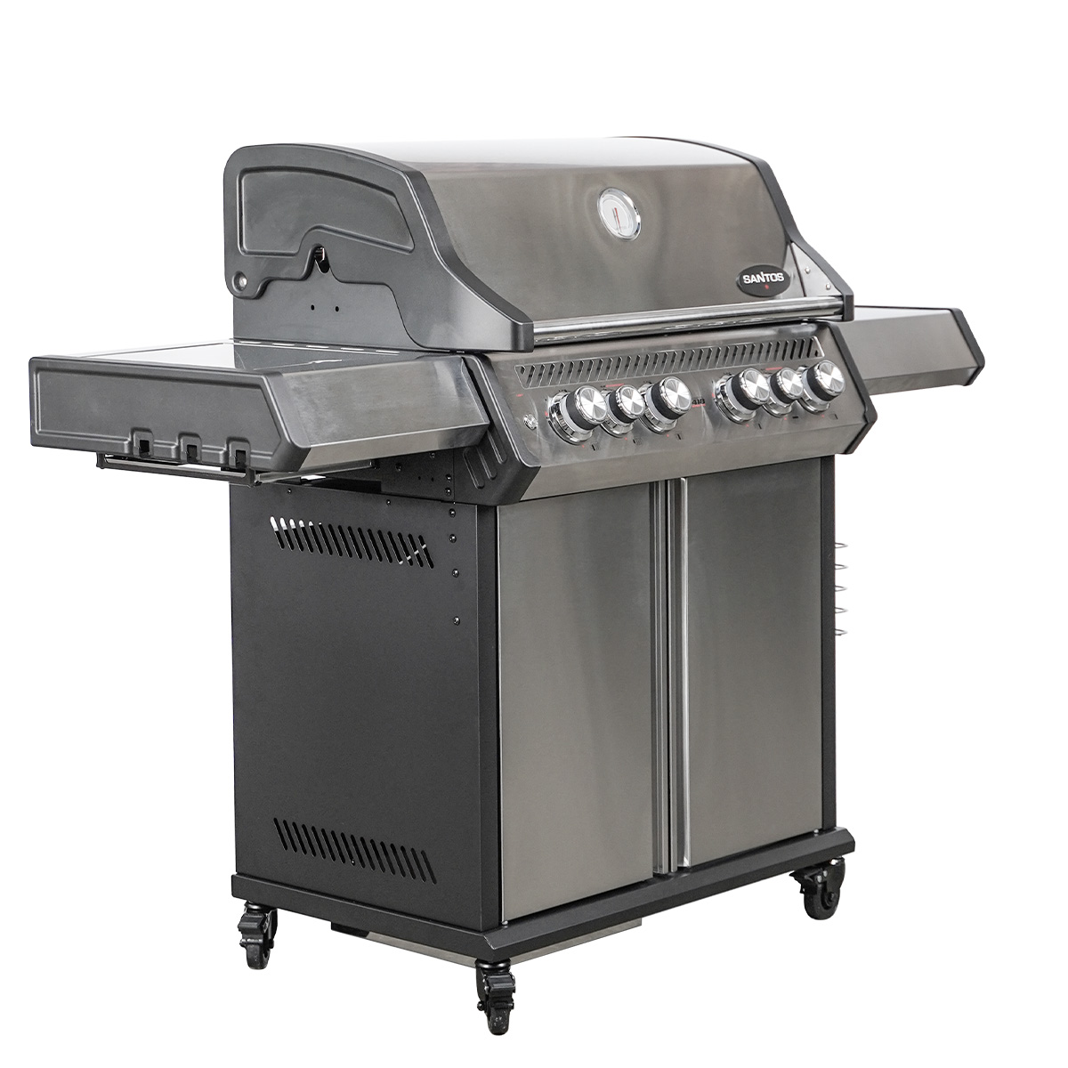 SANTOS S-418 Pro Edelstahl I Seiten- & Heckbrenner | Ready2Grill Bundle