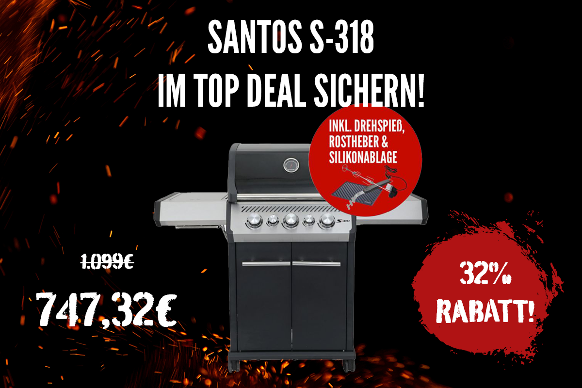 Sichert Euch den S-318 im Top Deal mit 32% Rabatt – inklusive Drehspieß, Rostheber und Silikonablage