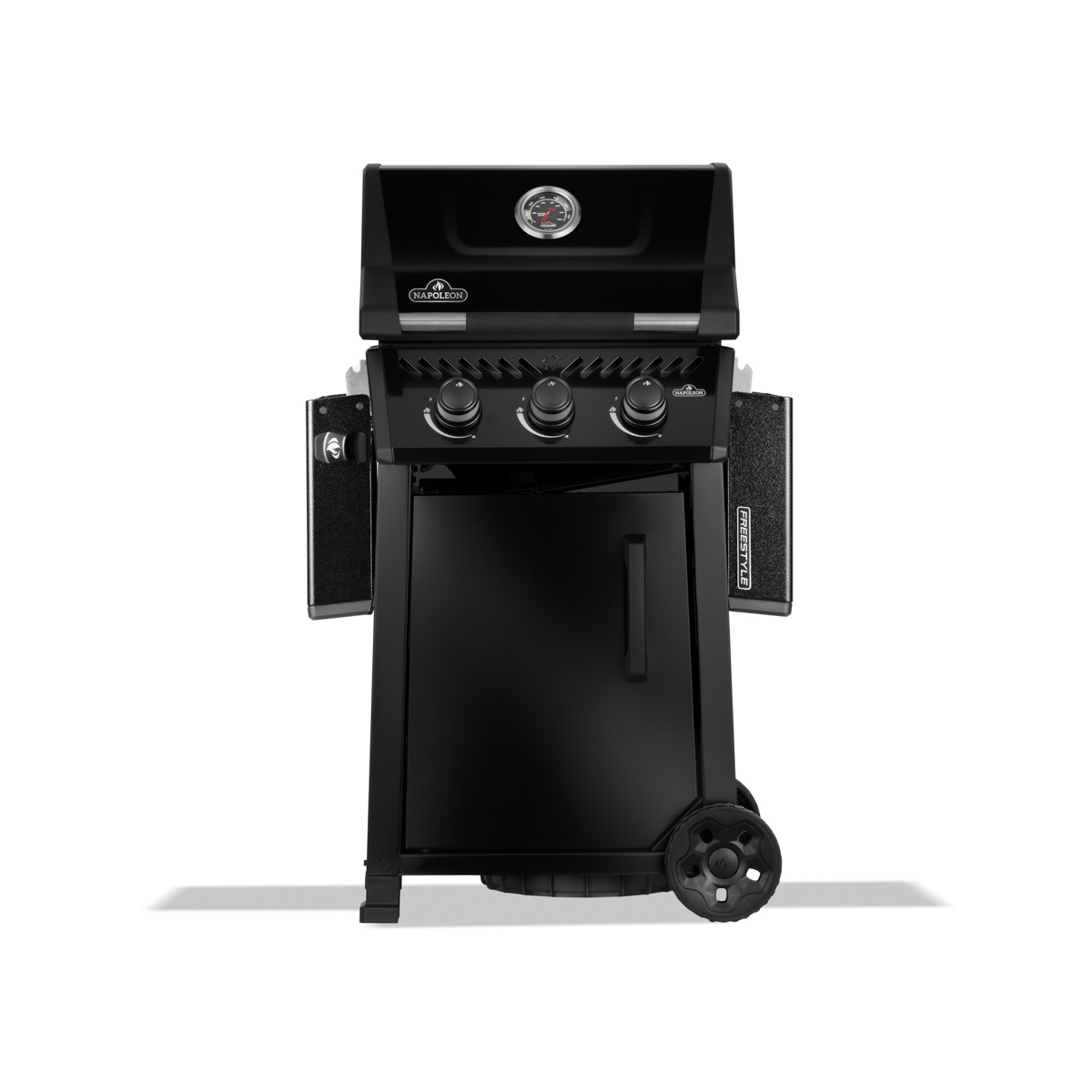 Napoleon Freestyle 425 in Schwarz, abgeklappte Seiten