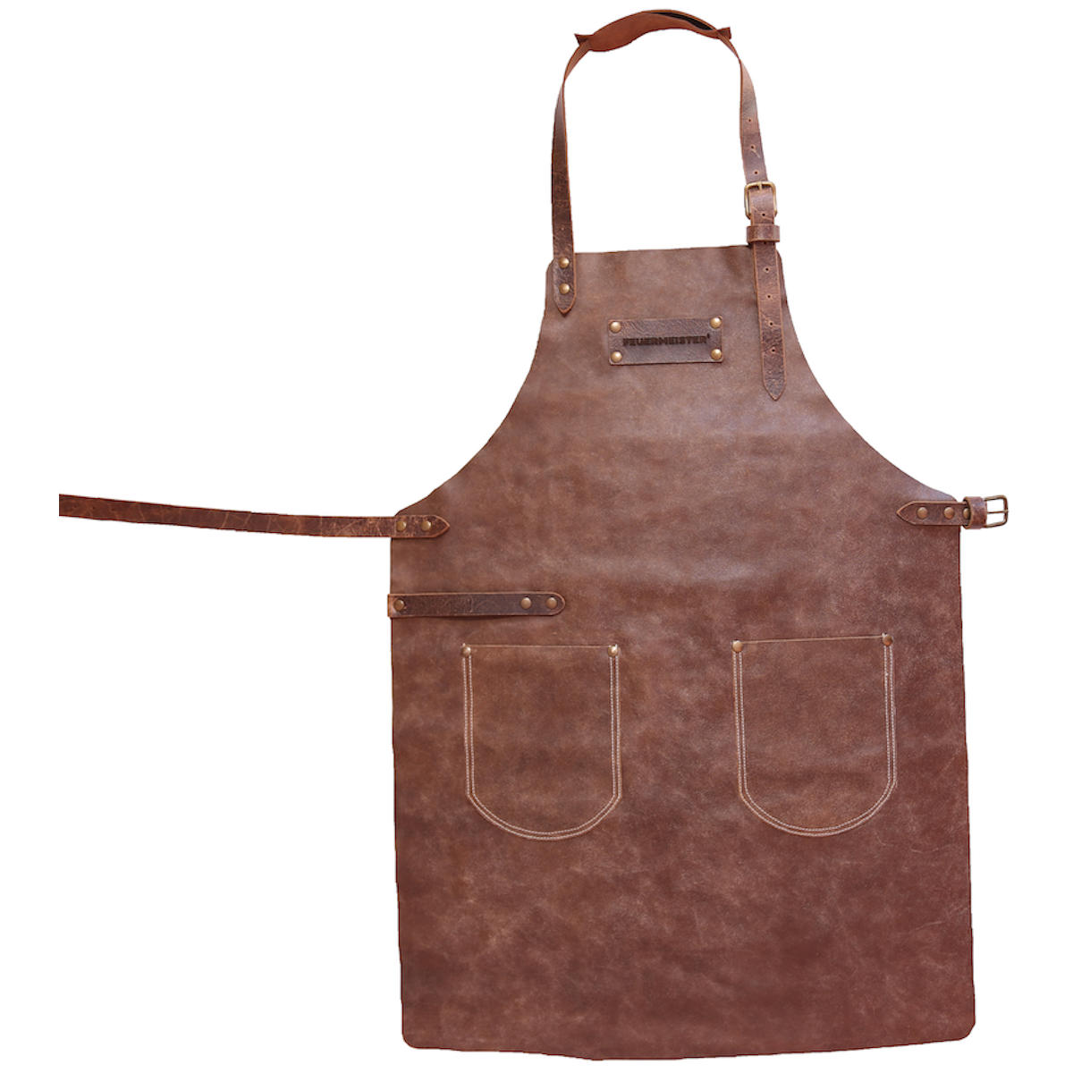 Feuermeister Lederschürze in Cognac mit Taschen, Gr. 1