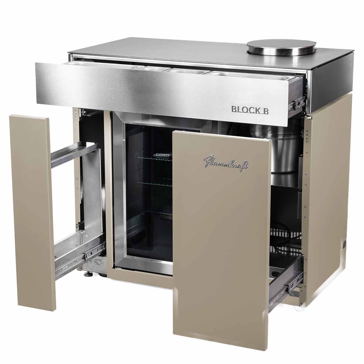 Flammkraft Block B, Flexibles Bar- und Kühlmodul, Front