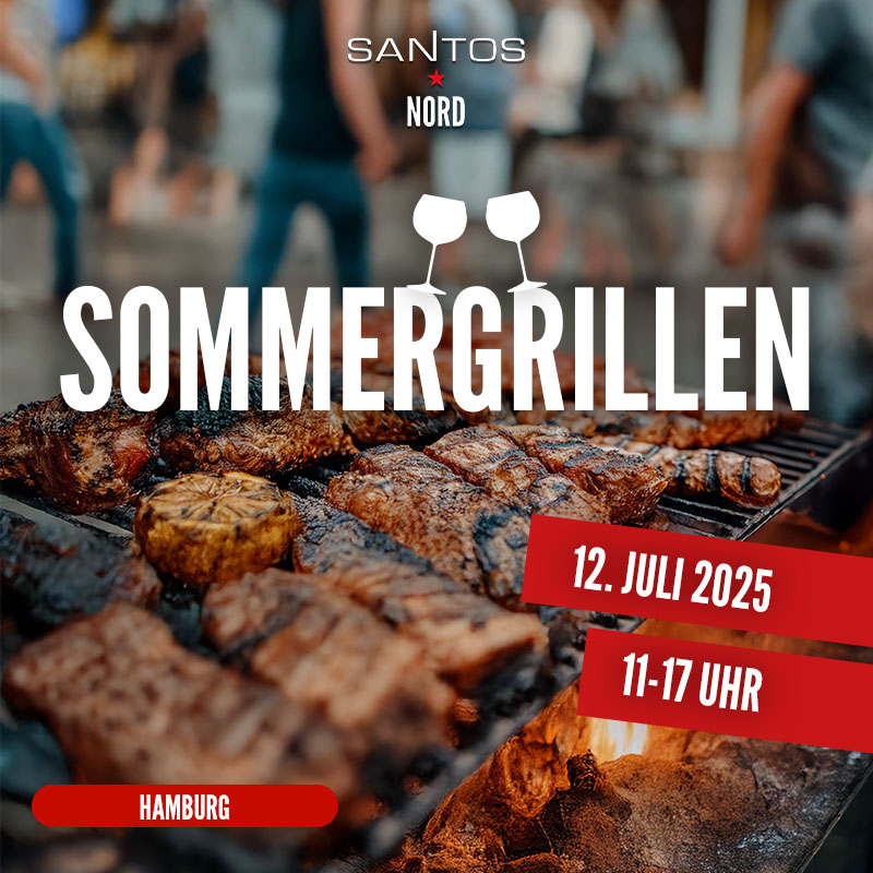 Sommergrillen bei SANTOs Nord am 12. Juli 2025 von 11-17 Uhr in Norderstedt. Kommt vorbei!