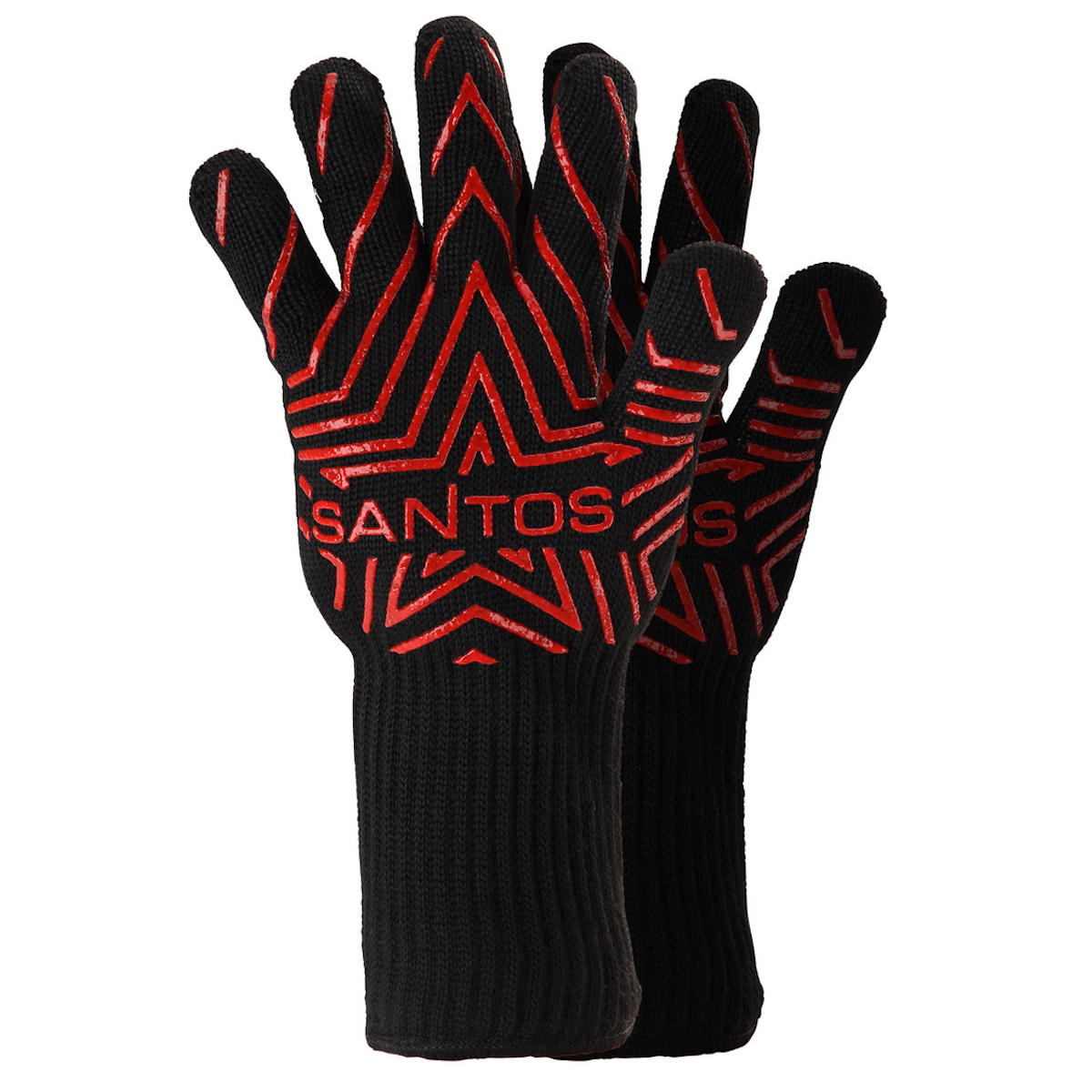 SANTOS Grill Handschuh (Paar) hitzebeständig bis 350 °C, Universalgröße