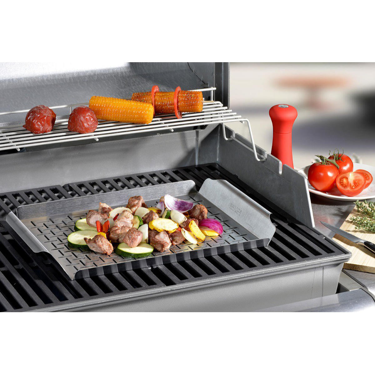 Santos Edelstahl Grillschale mit Griffen Santos Edelstahl Grillschale mit Griffen