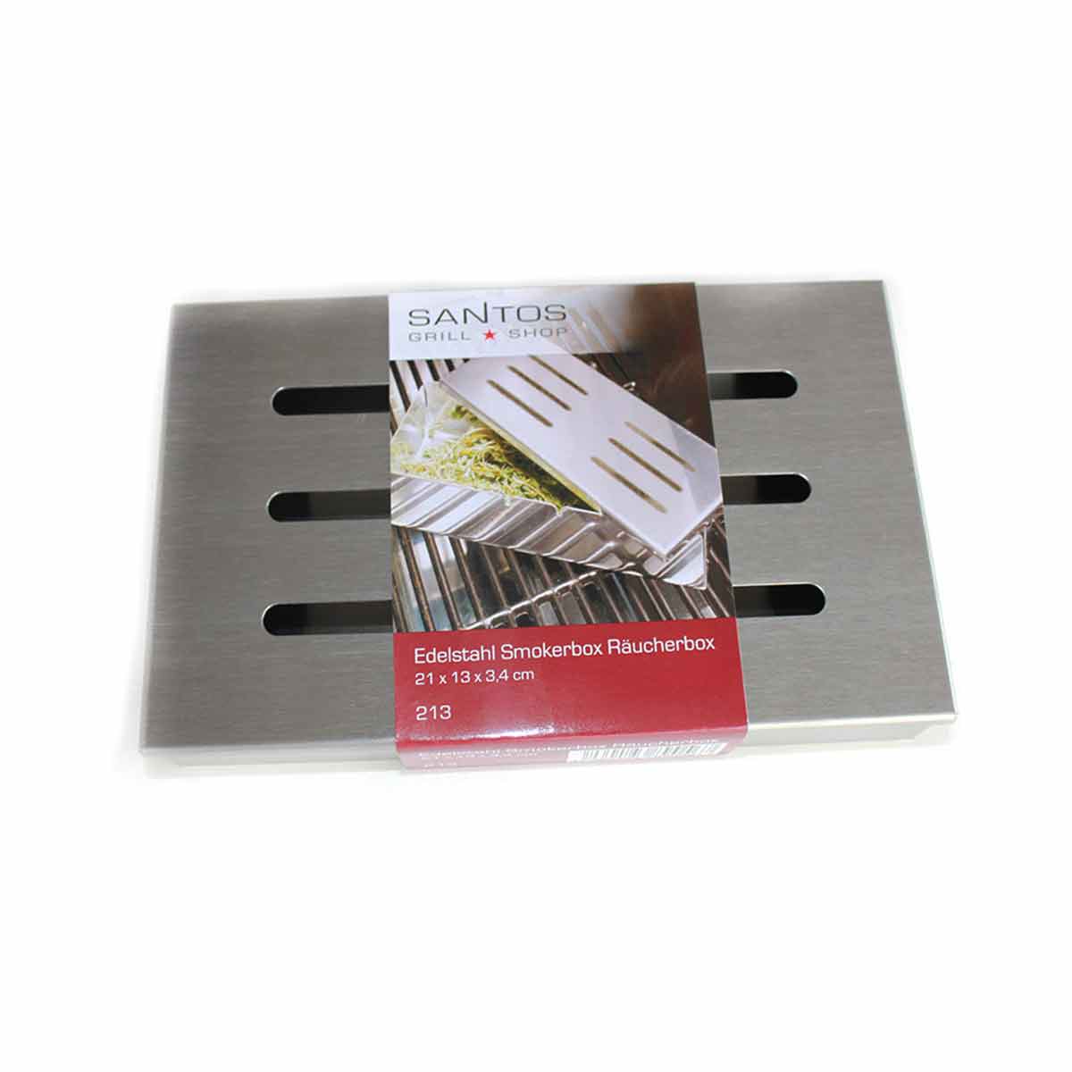 SANTOS Räucherbox aus Edelstahl, 21 x 13 x 3,4 cm | Retoure
