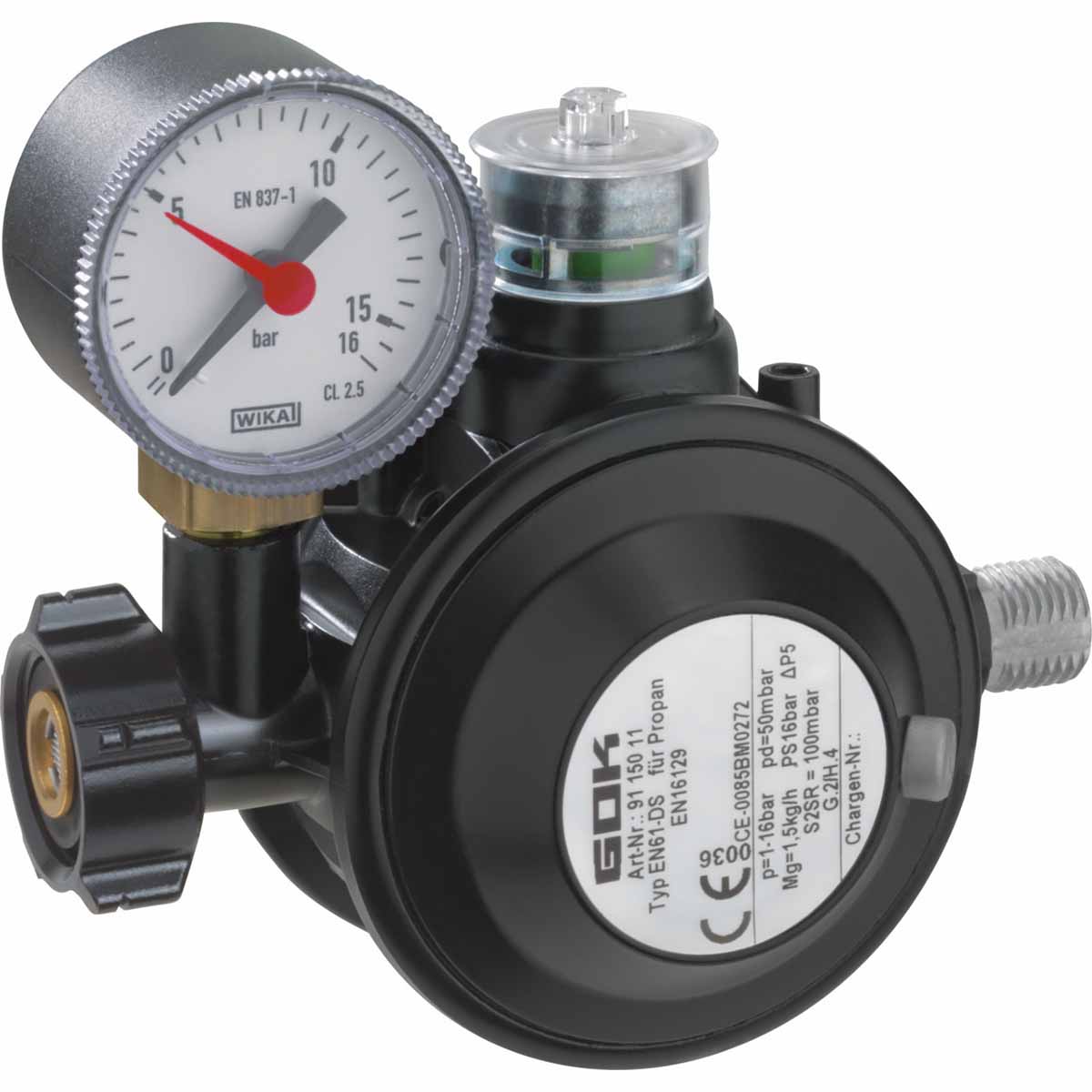 Druck-/Gasregler EN61 1.5kg/h 50mbar PRO