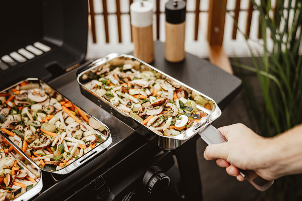 Enders Edelstahl-Grillpfanne inkl. Schalen – Vielseitige Plancha für Urban II- und Explorer II-Serie