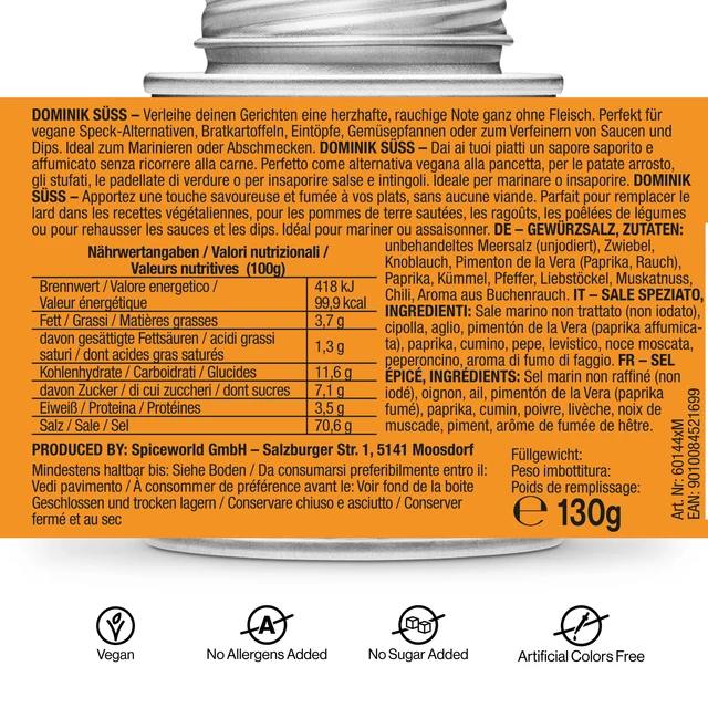 Tastes like Bacon - veganes Gewürzsalz 170 ml Schraubdose