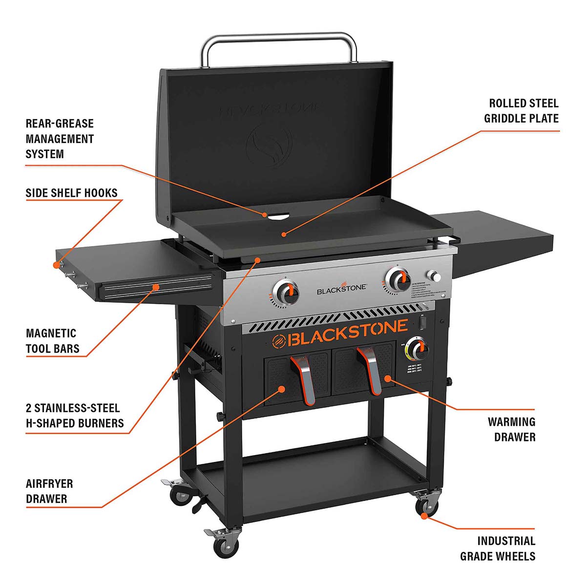 Blackstone Plancha Grill 28" mit Airfryer | 73 cm