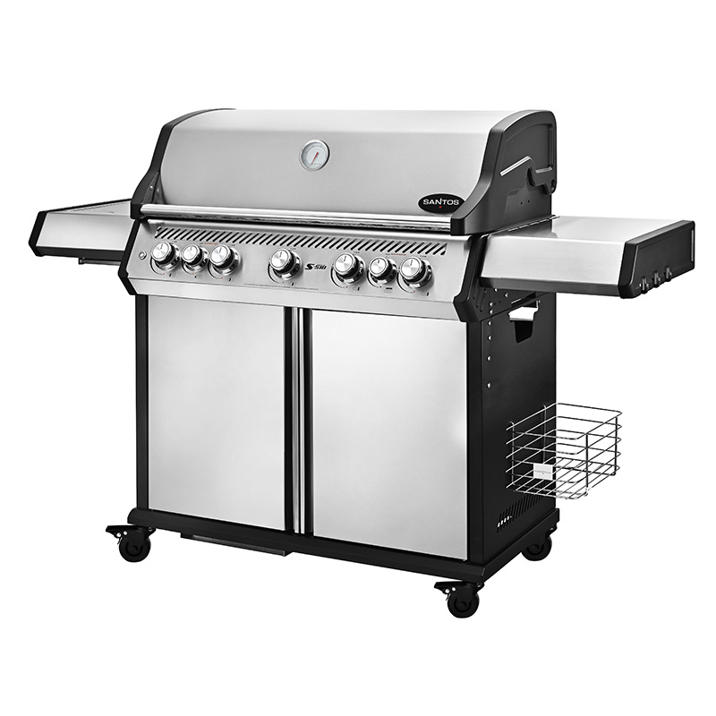 SANTOS S-518 Pro Edelstahl Gasgrill Seitliche Ansicht
