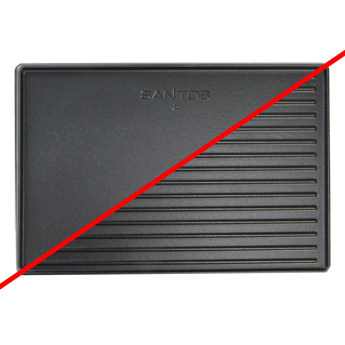 SANTOS Wende-Grillplatte Gusseisen für Weber Spirit 300 | 44,2 x 30,7 cm