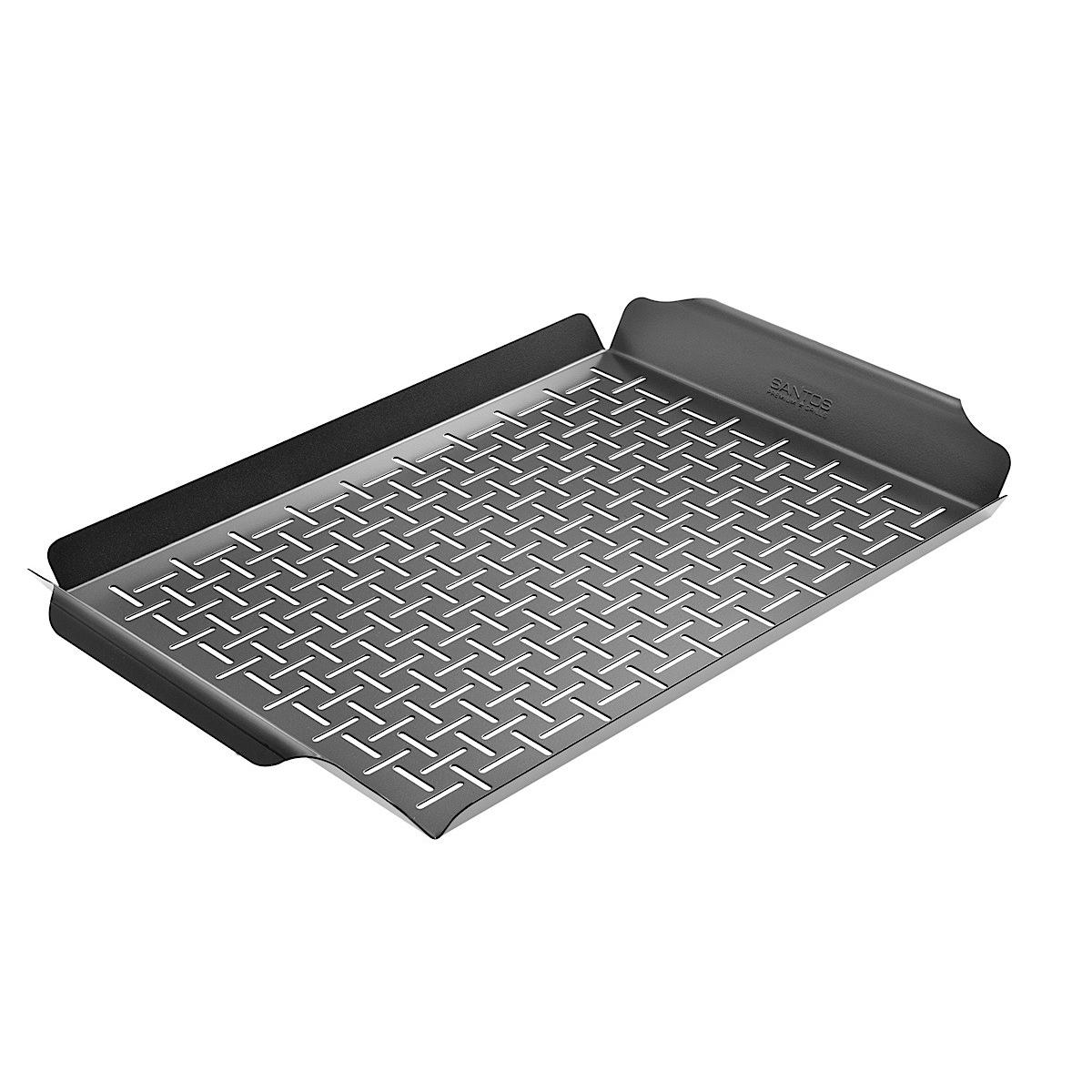 Co. Grillkorb/Gemüsekorb & & Grillwok Edelstahl-Grillkorb für Fleisch Vegetarisch XXL Edelstahl SANTOS - - 44,5x30x3,5cm Grillen - - Vegan Gemüse, -