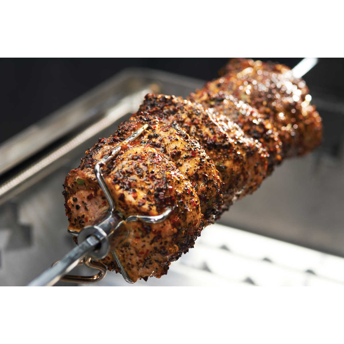 Broil King Premium Universal Drehspieß-Set mit Elektromotor Spießbraten am Drehspieß