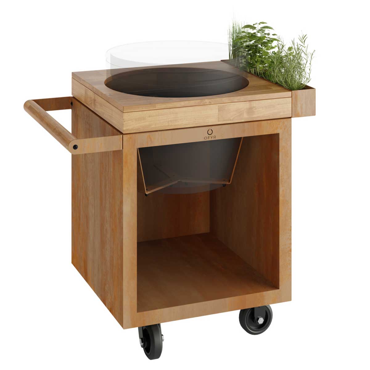 OFYR Kamado Table Corten 65 PRO Teakholz BGE OFYR Kamado Table Corten 65 PRO Teakholz BGE