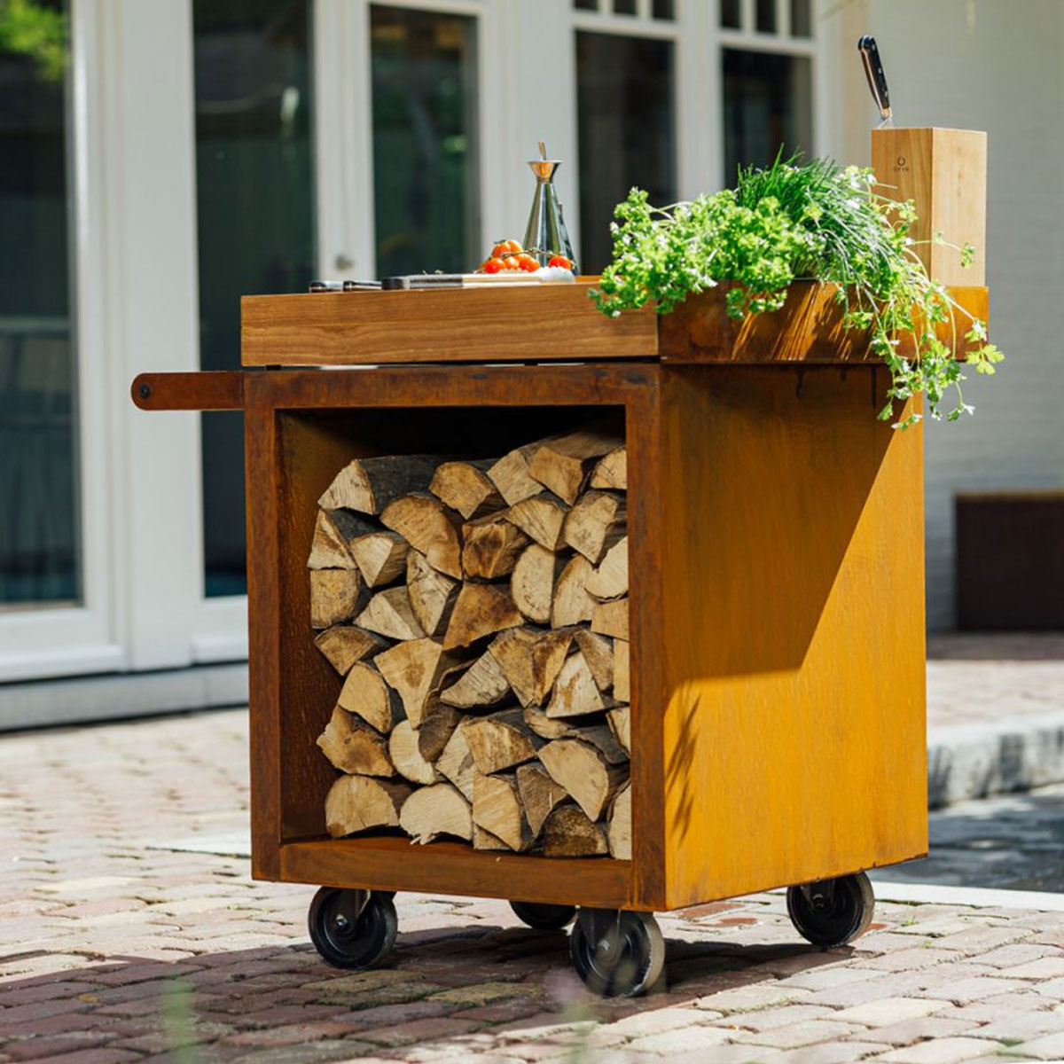 OFYR Mise en Place Table Corten 65 PRO Teakholz OFYR Mise en Place Table Corten 65 PRO Teakholz