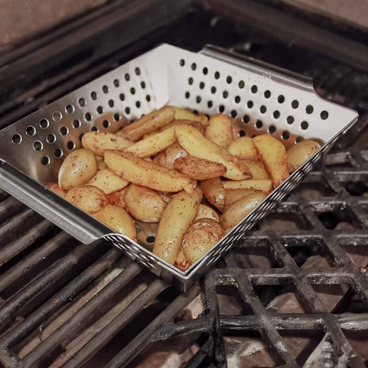 SANTOS Gemüsekorb XS / Grillwok Edelstahl, 21,5 x 21,5 cm SANTOS Gemüsekorb XS / Grillwok Edelstahl, 21,5 x 21,5 cm