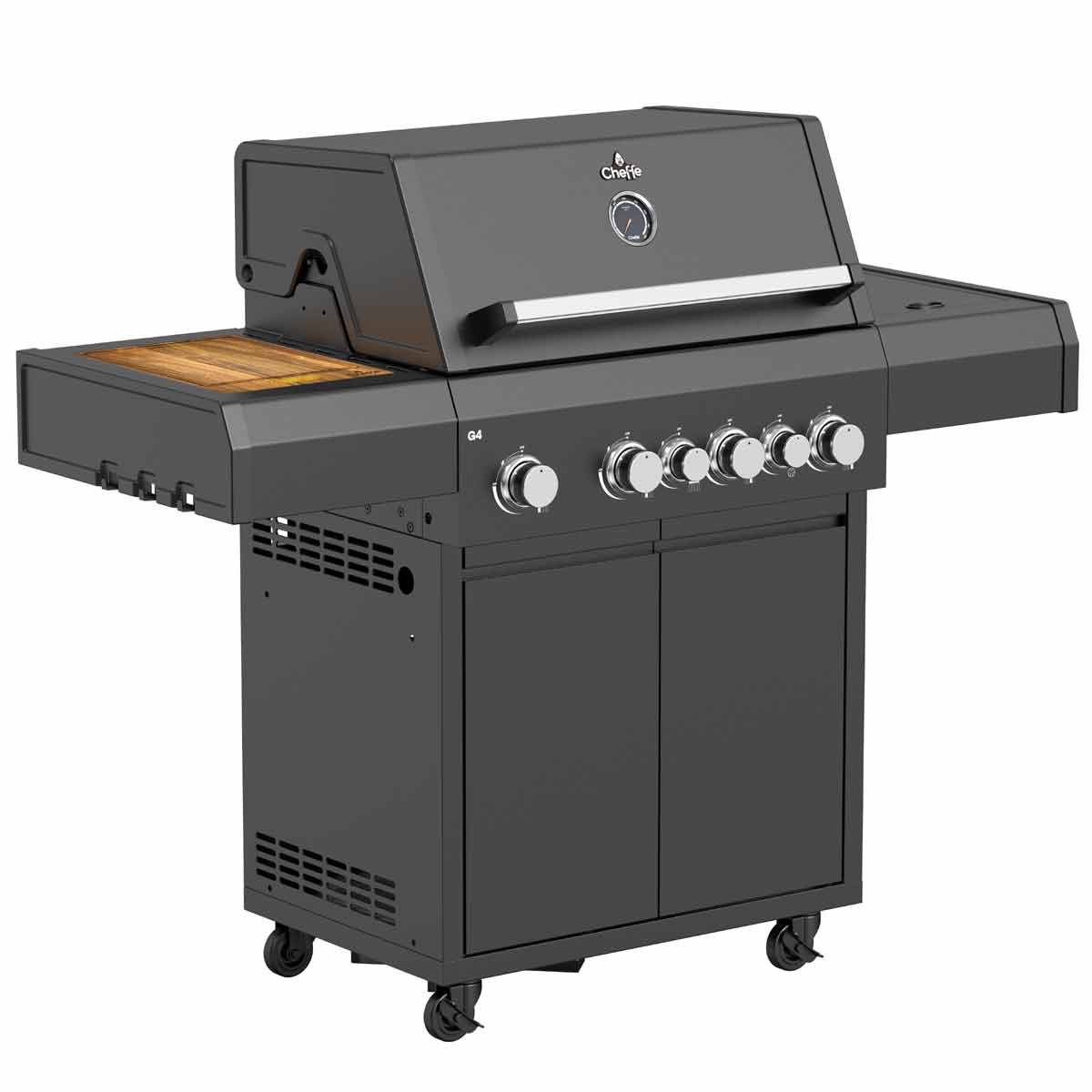 Cheffe G4 Gasgrill 4-Brenner | Schwarz