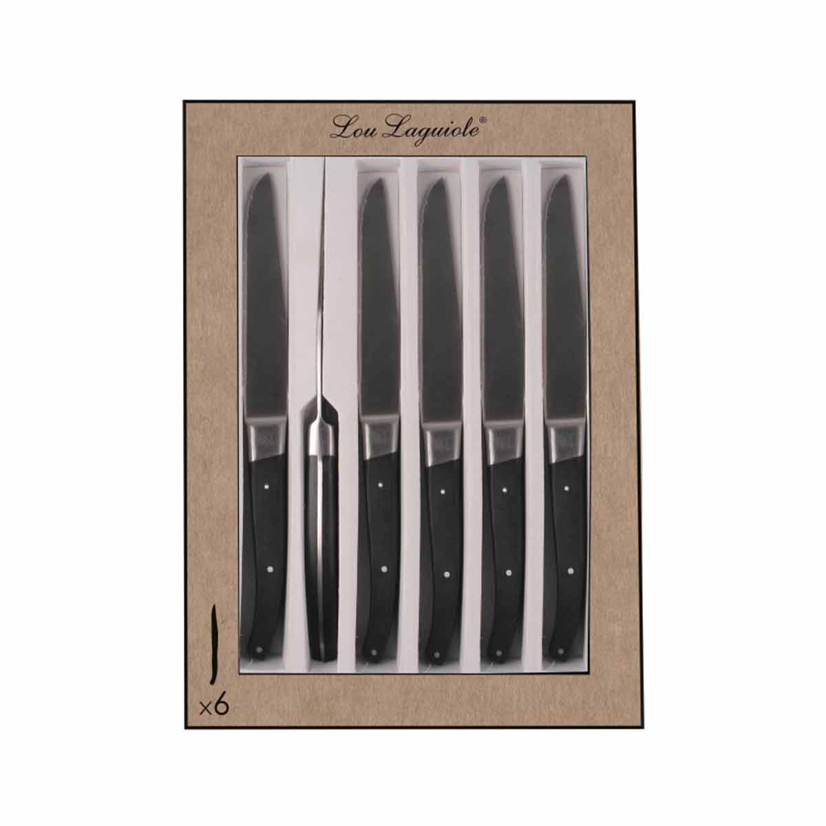 Lou Laguiole Steakmesser Louis in Magnetbox schwarz 6 Stück Lou Laguiole Steakmesser Louis in Magnetbox schwarz 6 Stück