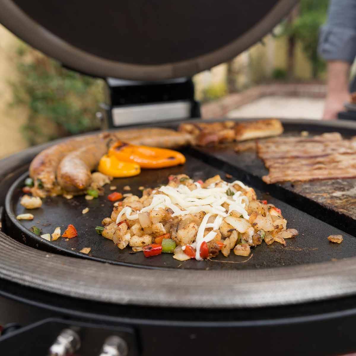 Kamado Joe zweiseitige Gussplatte für Classic Joe, halbrund
