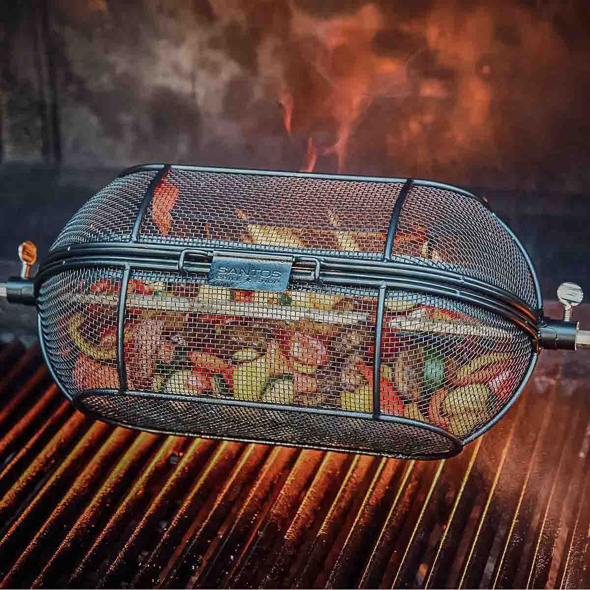 SANTOS Drehspieß-Korb für Drehspieße, Grillkorb, rund SANTOS Drehspieß-Korb für Drehspieße, Grillkorb, rund