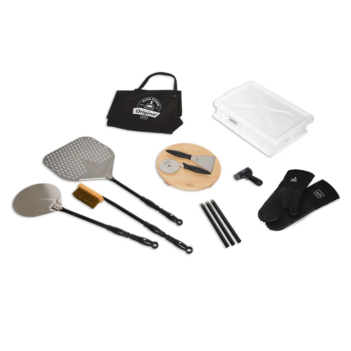 Alfa Refrattari srl Pizzaiolo Master Kit (Schaufel Set (Groß) + Essential Kit + Schneidebrett