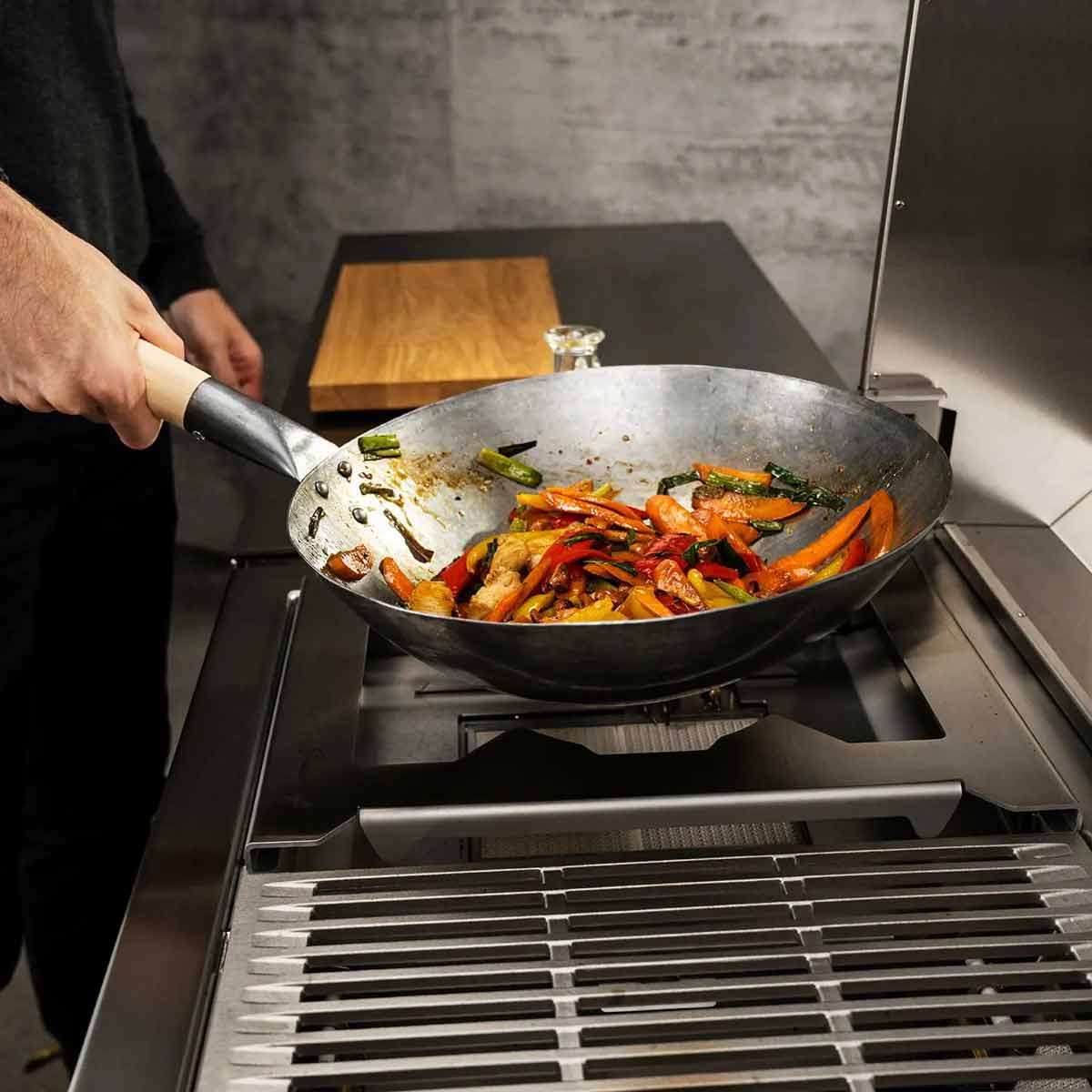 Flammkraft Wok Set im Einsatz am Flammkraft Block Ds