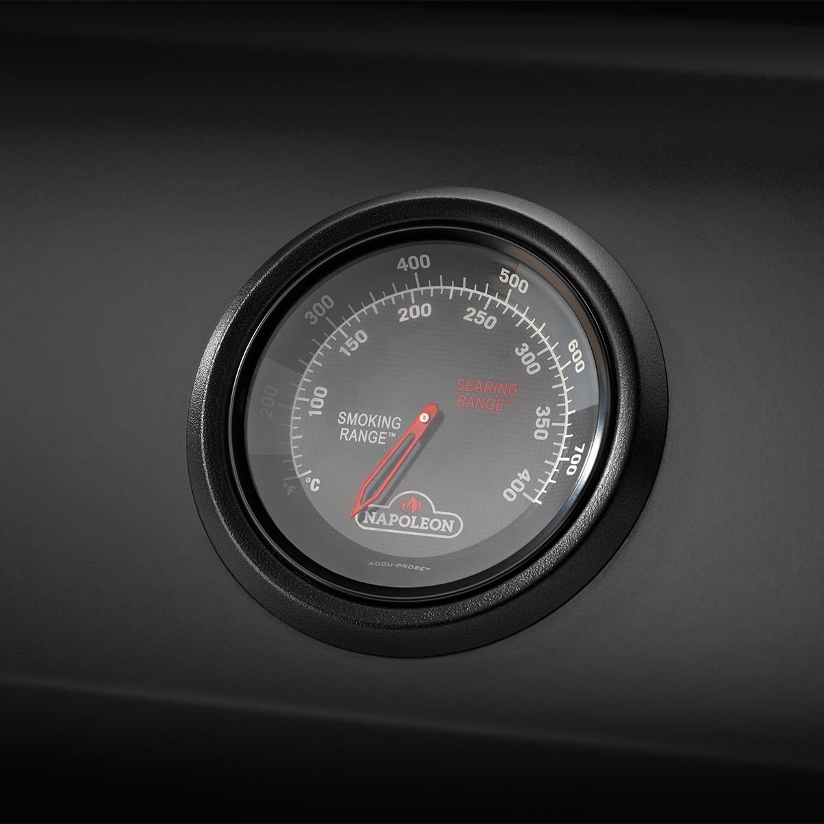 Napoleon Phantom Freestyle 425, mit Edelstahl Rosten und Tür, Mattschwarz Napoleon Phantom Freestyle 425, mit Edelstahl Rosten und Tür, Mattschwarz Deckelthermometer