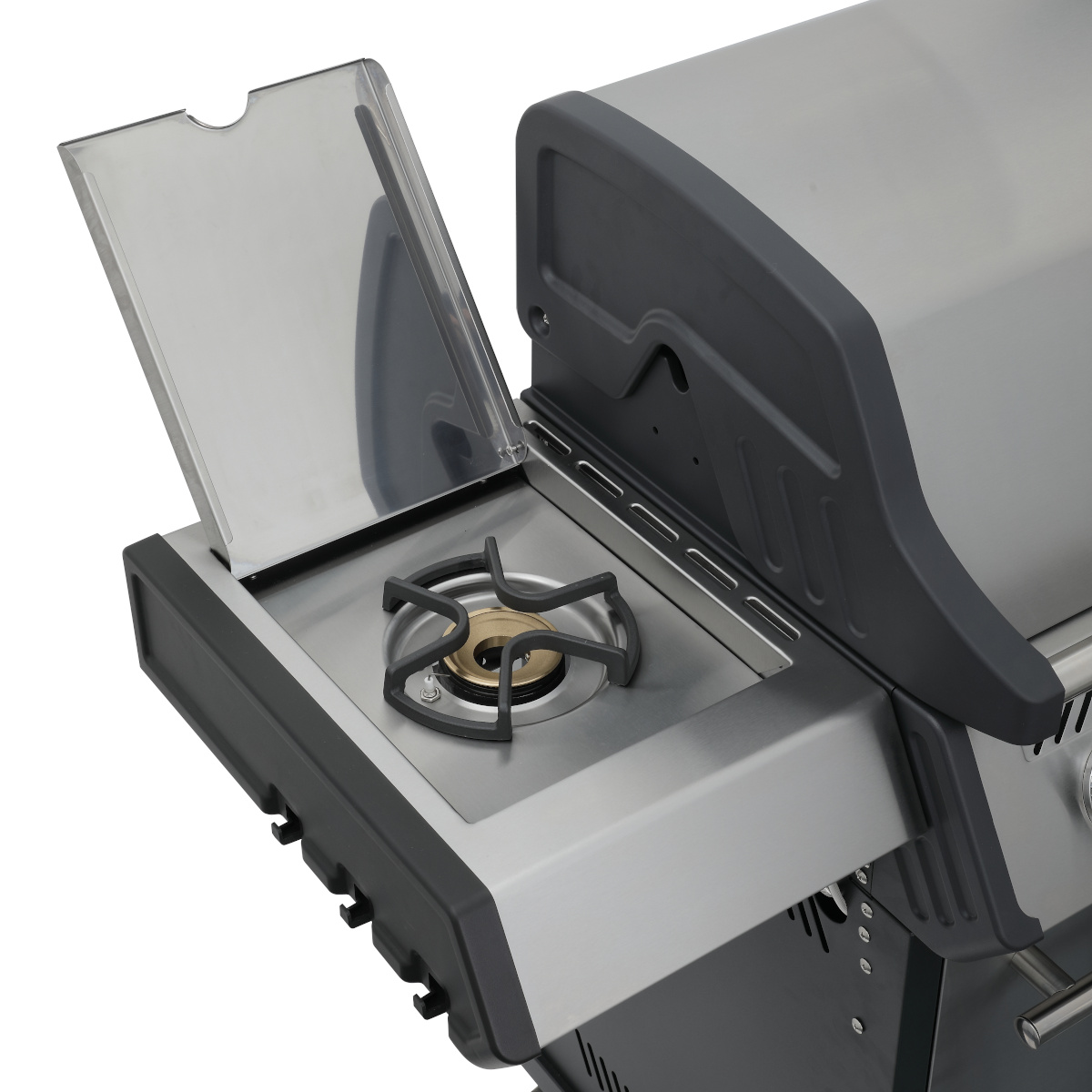 SANTOS Gasgrill S-301 mit Seitenkocher, Schwarz, Inkl. Rostheber SANTOS Gasgrill S-301 mit Seitenkocher, Schwarz, Inkl. Rostheber