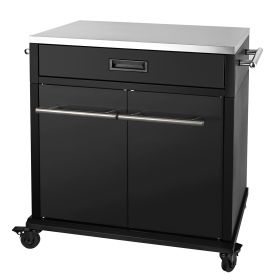 SANTOS BBQ Cart | Schublade & Türen | Glänzend All Black