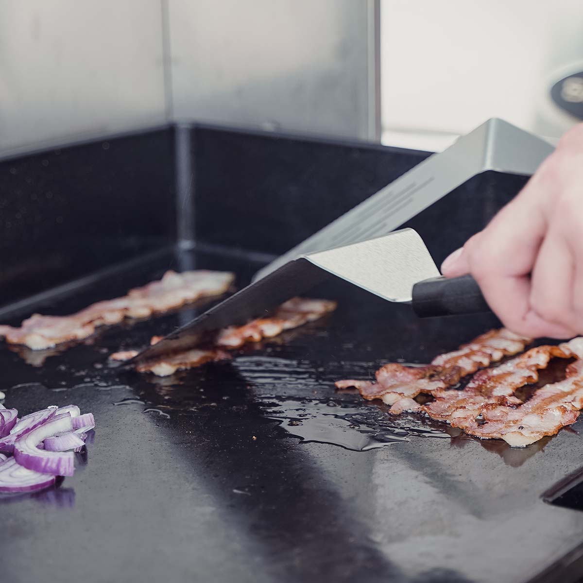 Grillplatte Set Aus Edelstahl - 58x40cm Plancha Mit Schaber & Spatel Für Perfektes Grillvergnügen