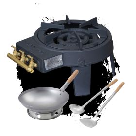 SANTOS Power Wokbrenner | Komplettset mit Wok & Zubehör