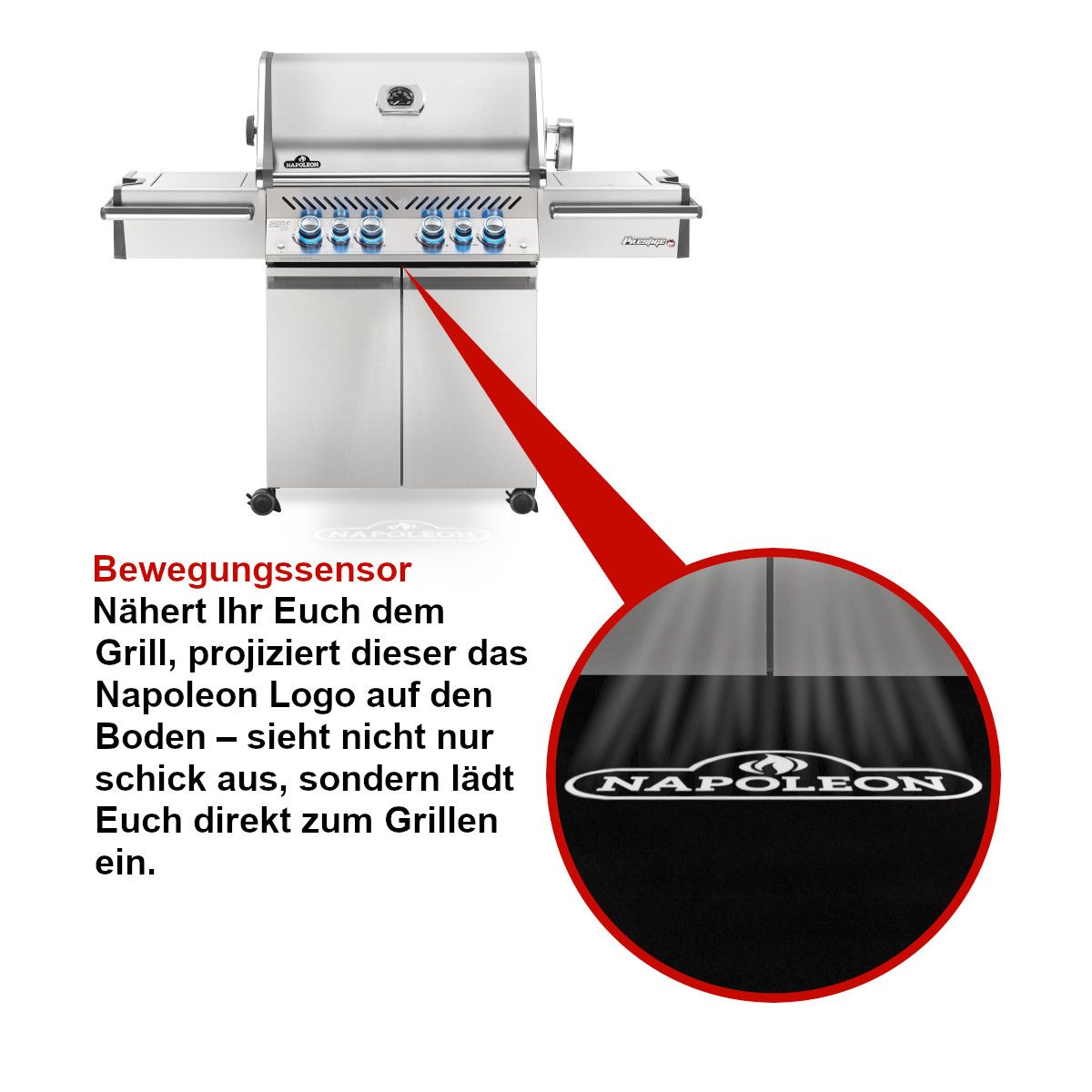 Napoleon Prestige Pro 500, Edelstahl, Erdgas, inkl. Drehspieß