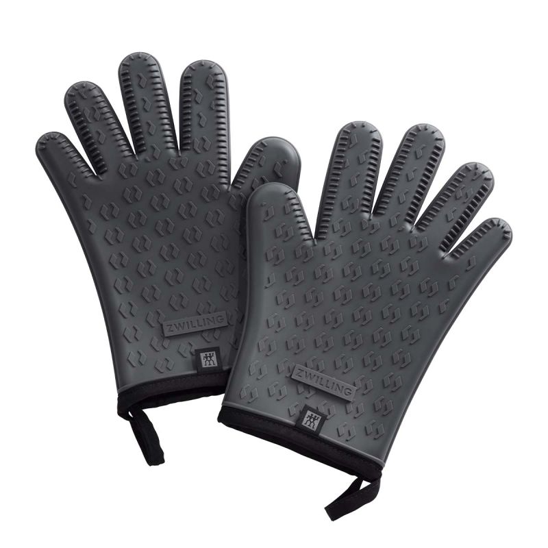 CHEF CUISINE Grillhandschuhe Hitzebeständig Bis 500°C - Anti-Rutsch Mit Silikon-Beschichtung - 32 Cm Länge