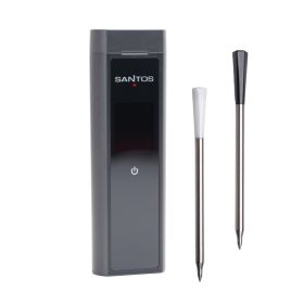 SANTOS Grillthermometer Pro mit App-Steuerung | Bluetooth | 2 Fühler | kabellos | 100 m Reichweite