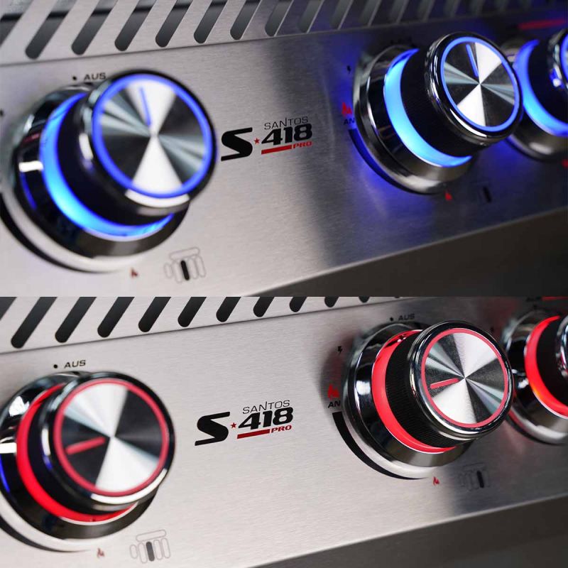SANTOS S-418 Pro Edelstahl Gasgrill - 4 Brenner - 800°C Infrarot ...